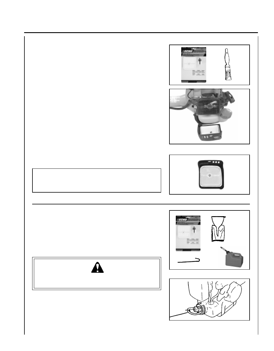 Warning, Danger | Echo HCA-261 User Manual | Page 25 / 35