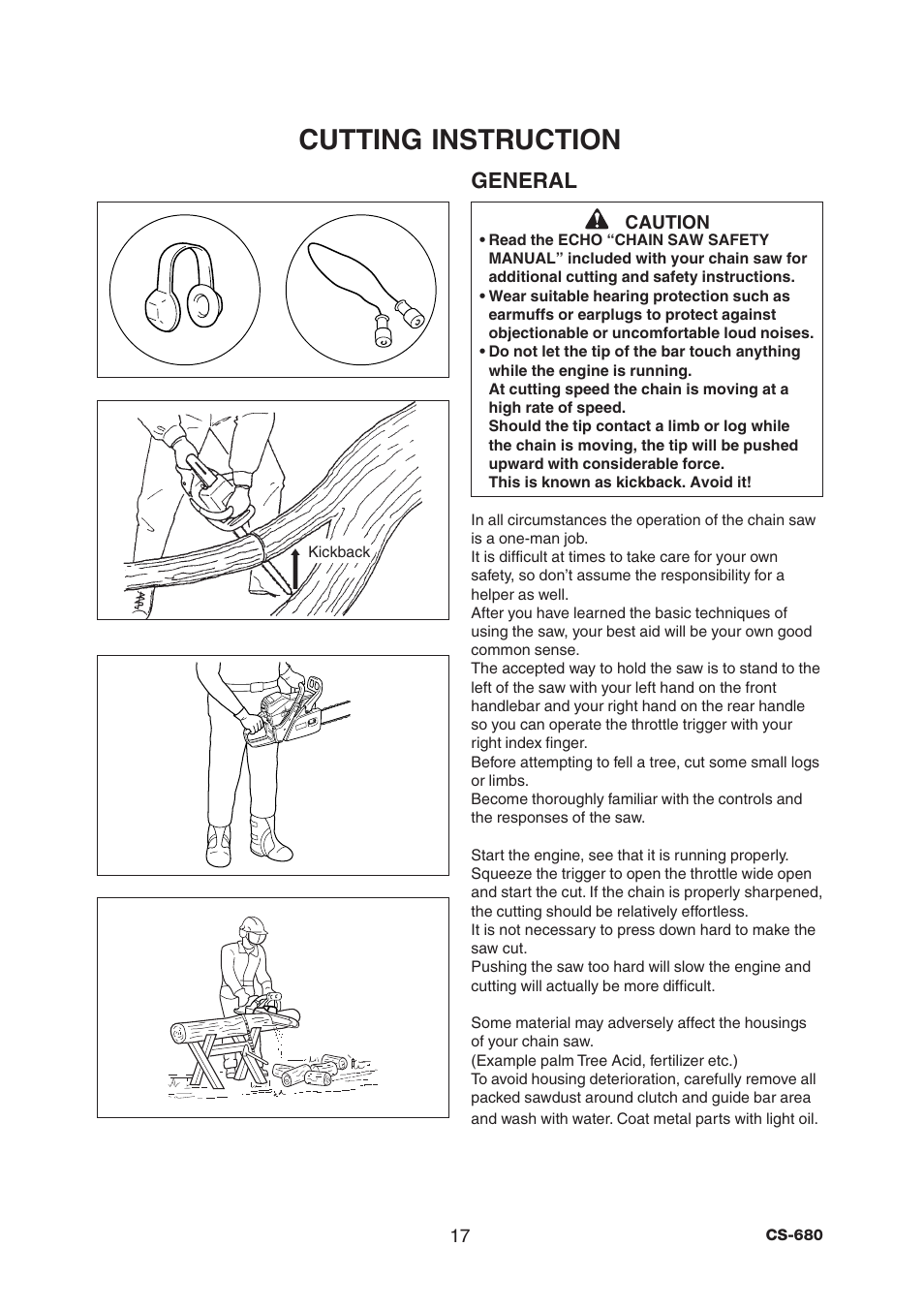 Cutting instruction, General | Echo CS-680 User Manual | Page 19 / 32