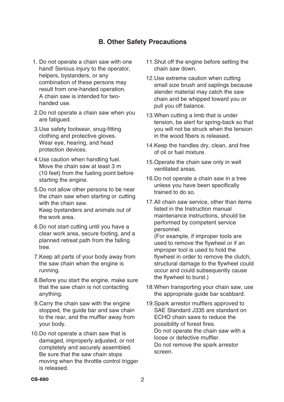 Echo CS-680 User Manual | Page 4 / 32