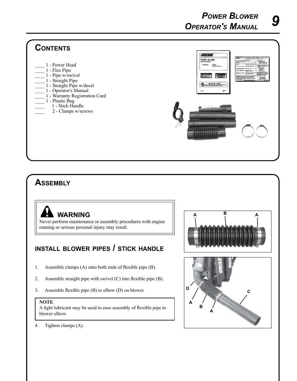 Echo PB-620H User Manual | Page 9 / 28