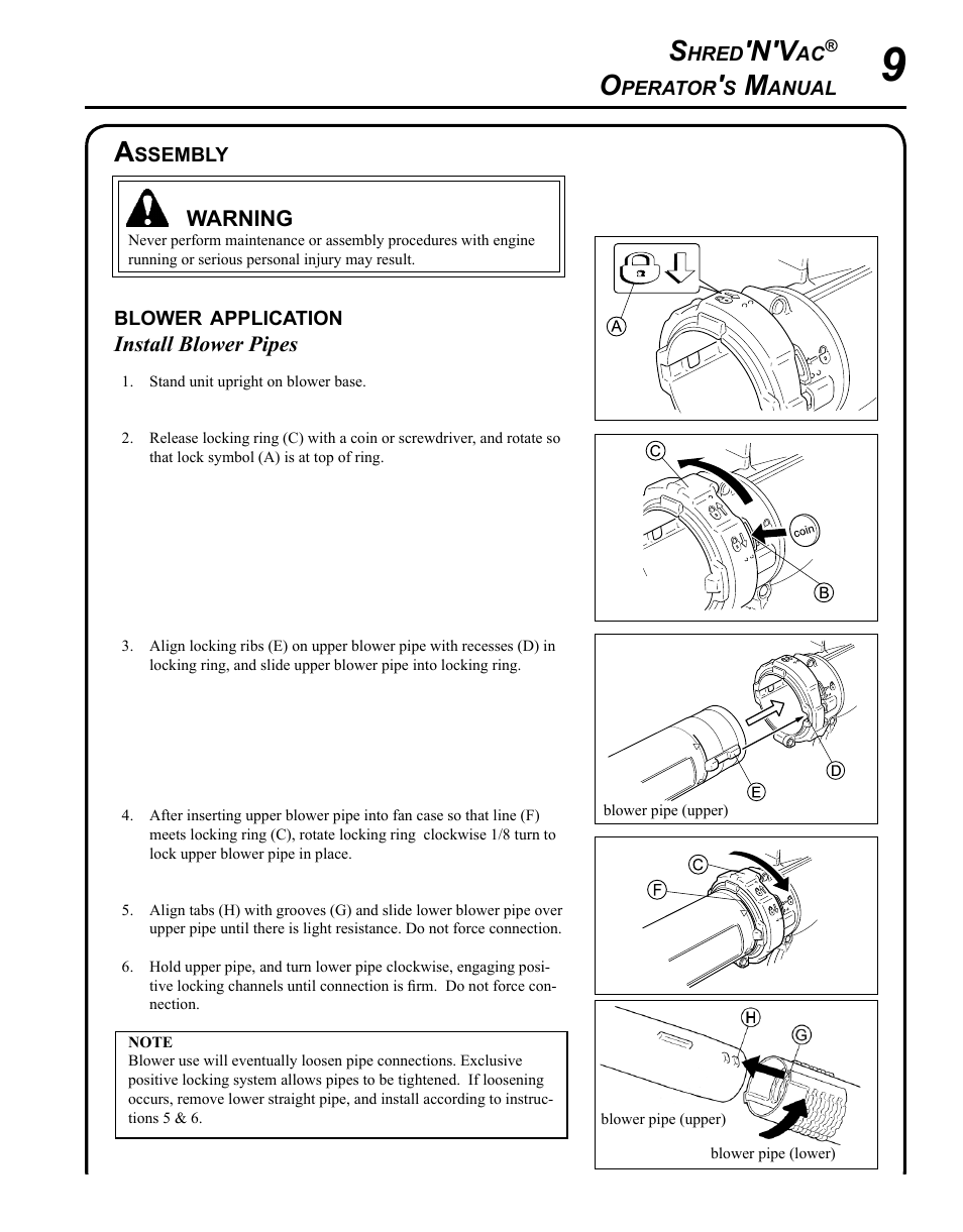 Assembly, Blower application | Echo SHRED'N'VAC ES-255 User Manual | Page 9 / 32