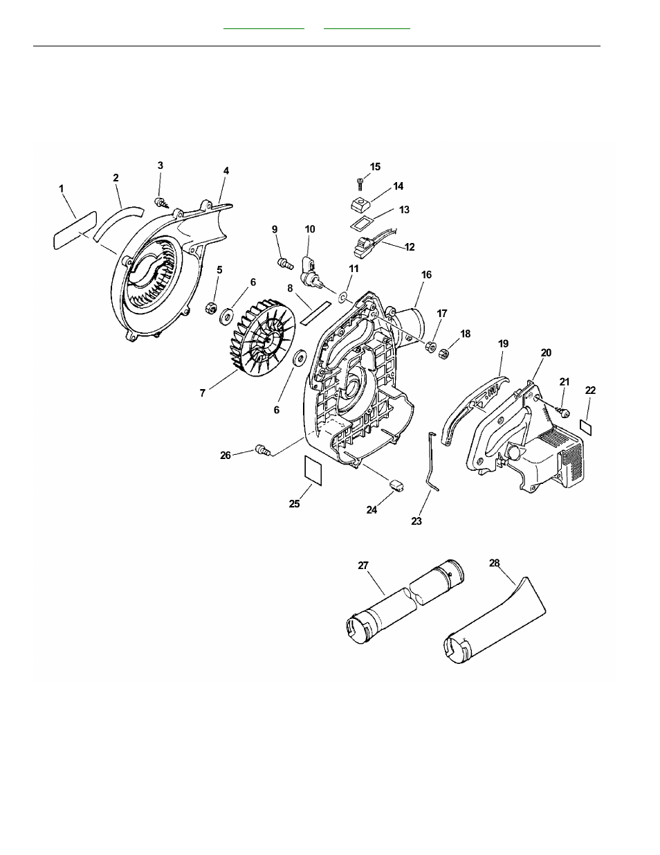 Fan case, blower pipe | Echo PB-2100 User Manual | Page 12 / 26