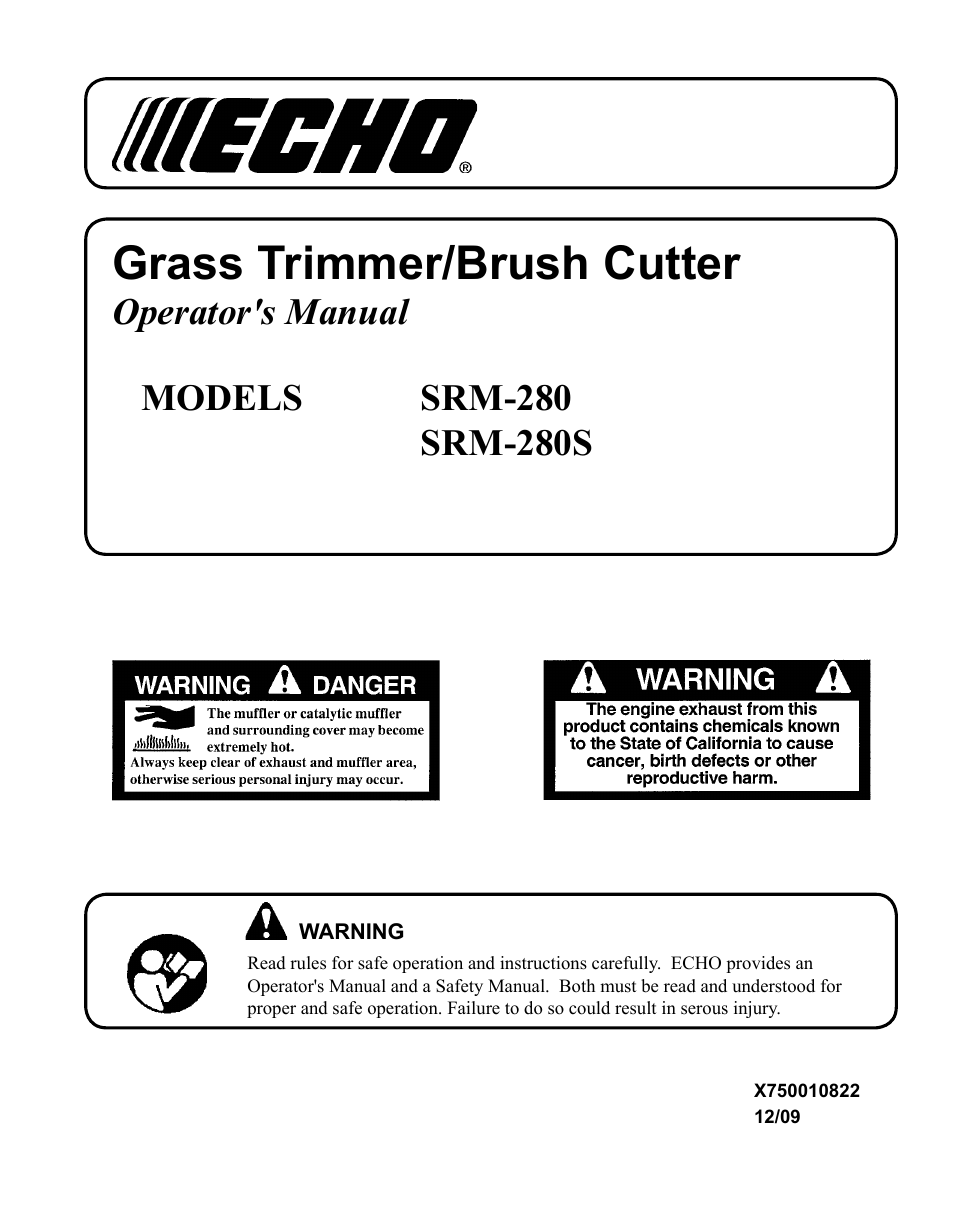 Echo SRM-280 User Manual | 36 pages