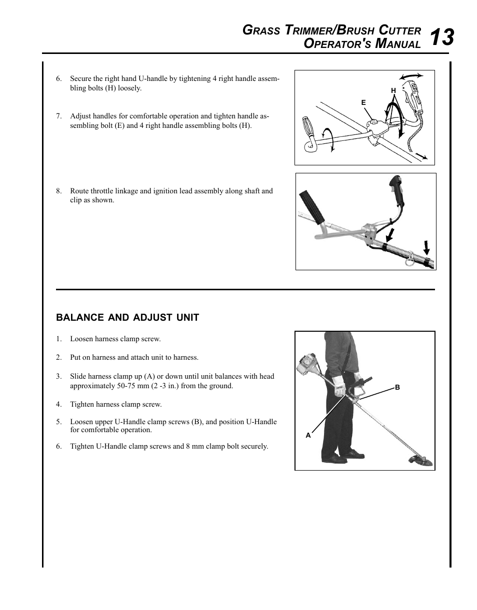 Balance and adjust unit | Echo SRM - 410U User Manual | Page 13 / 36