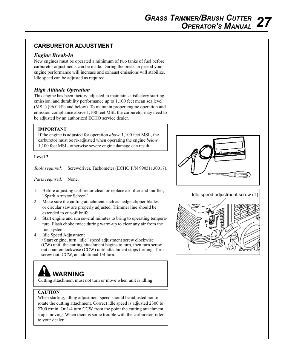 Echo SRM - 410U User Manual | Page 27 / 36