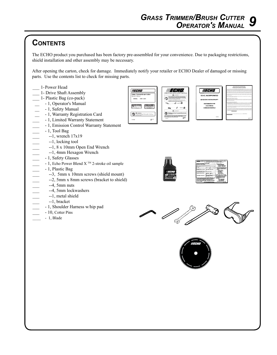 Echo SRM - 410U User Manual | Page 9 / 36