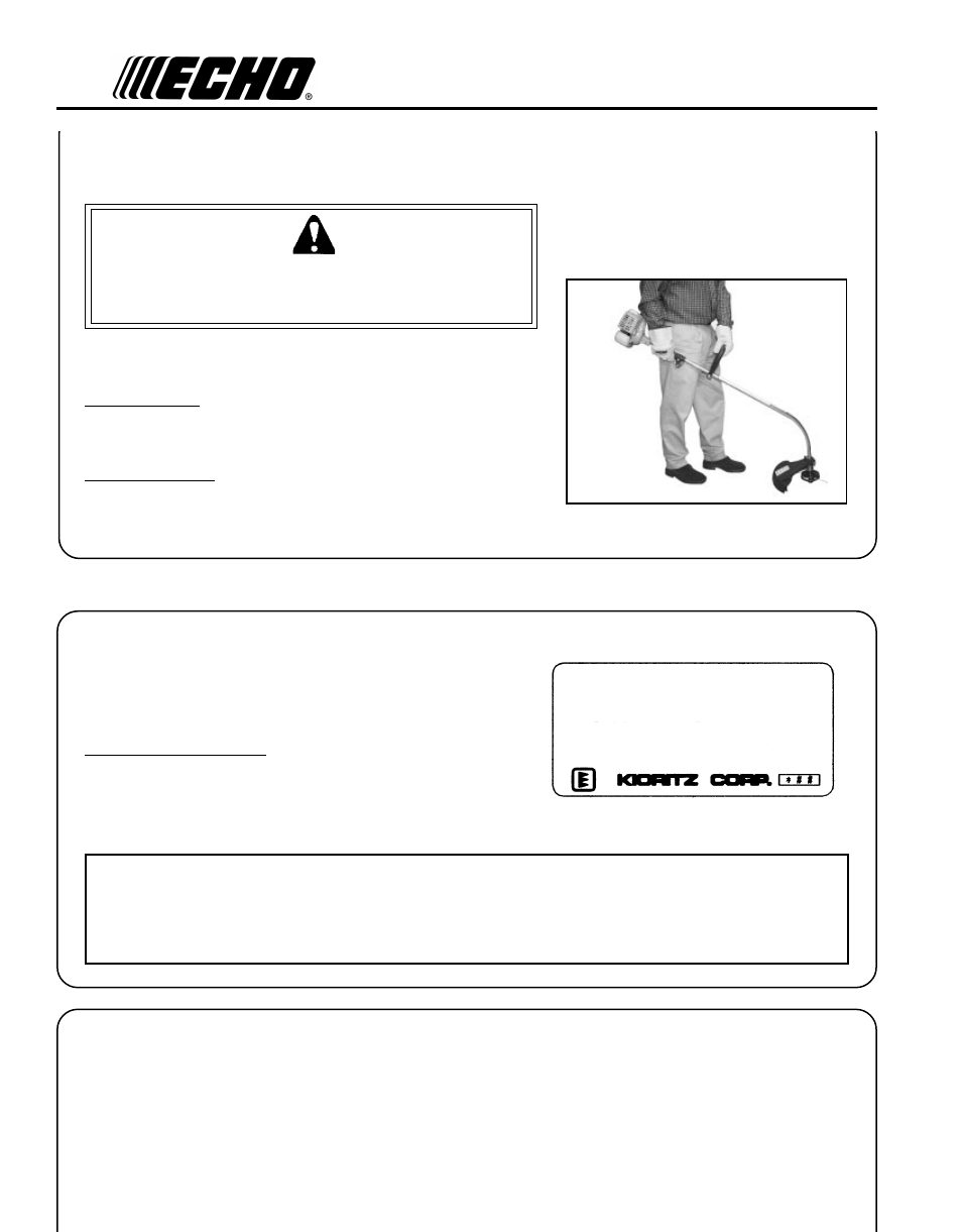 Warning danger | Echo GT-2000R User Manual | Page 6 / 24