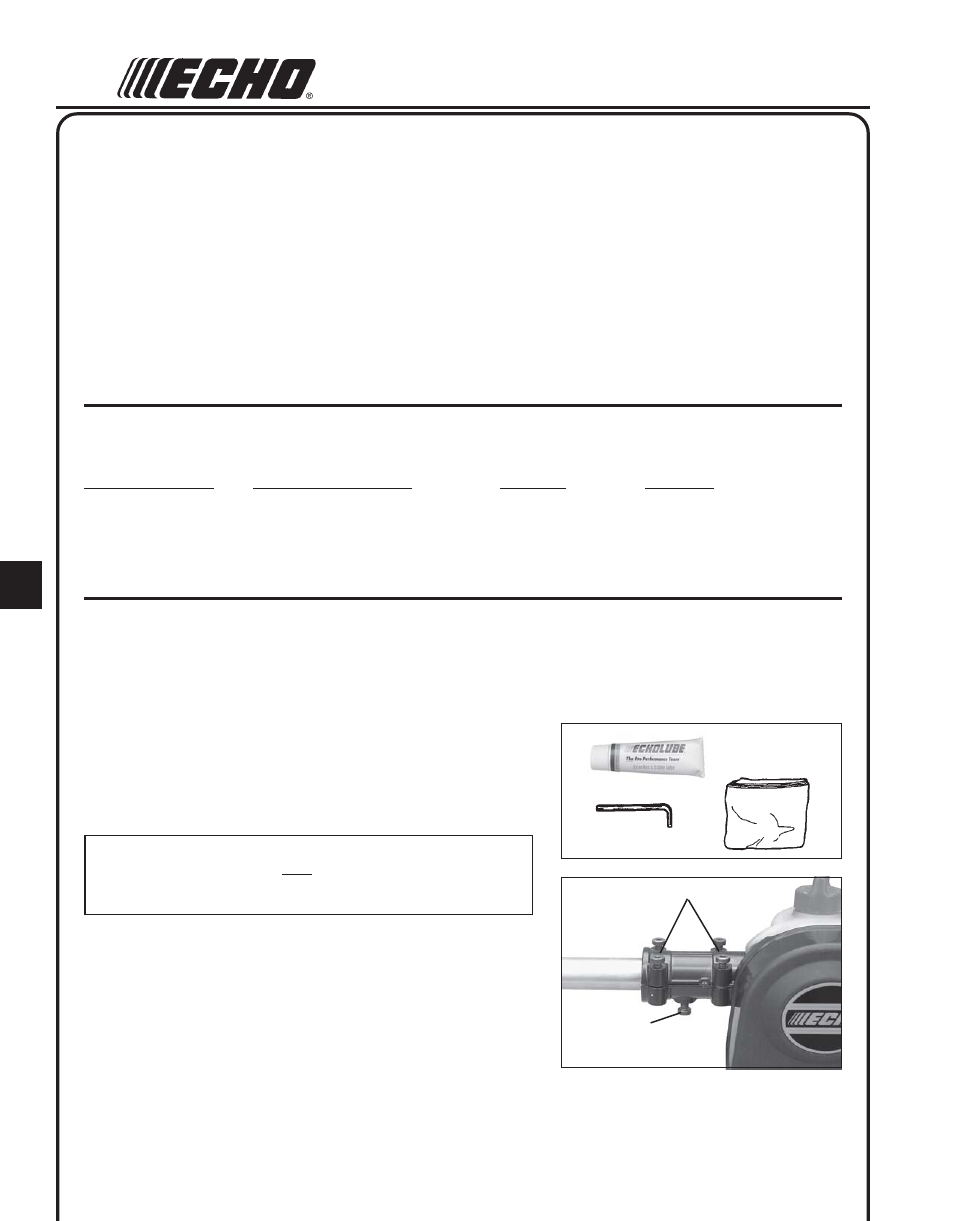 Maintenance, Lubrication | Echo POWER PRUNER 99944200530 User Manual | Page 12 / 20