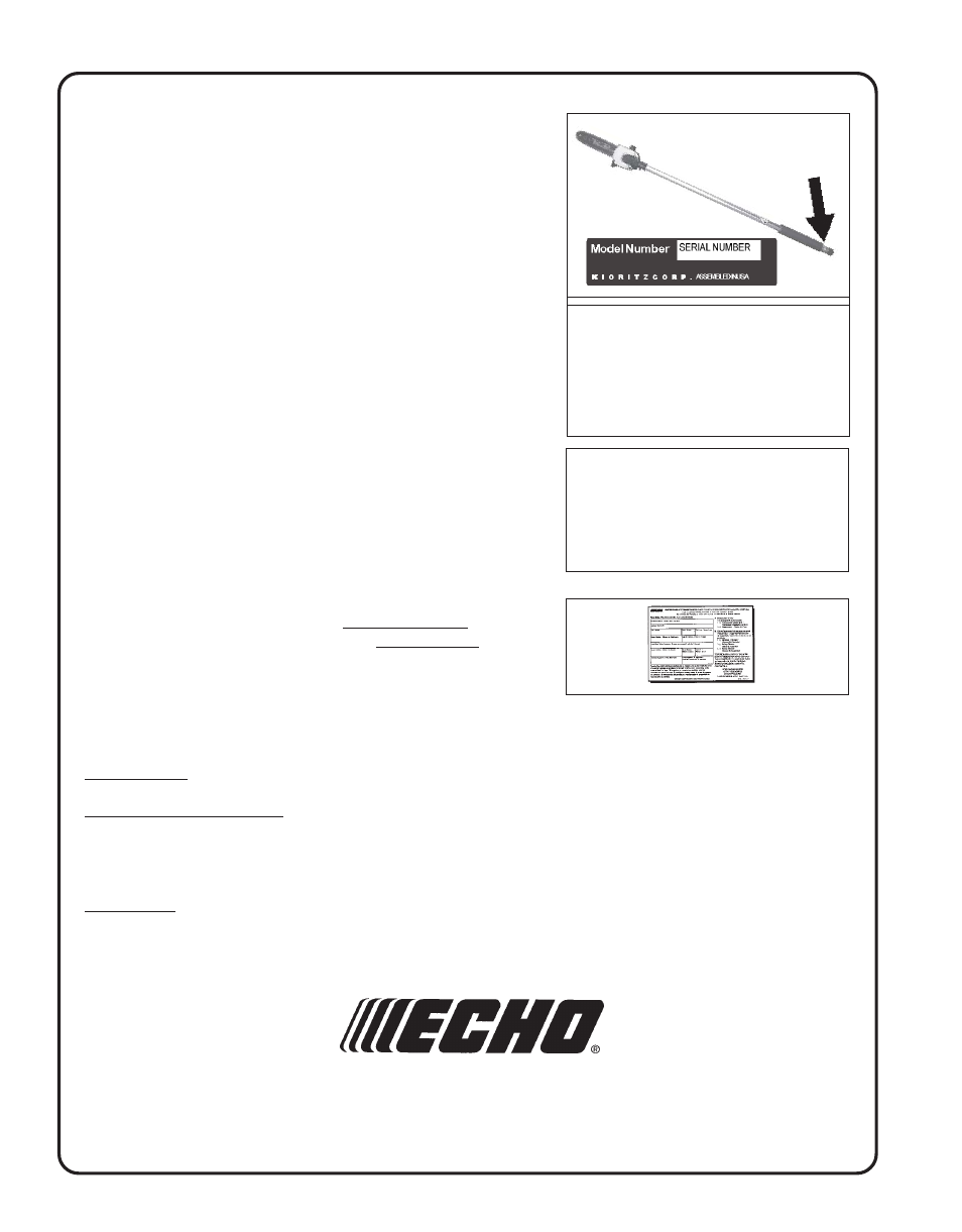 Servicing information | Echo POWER PRUNER 99944200530 User Manual | Page 20 / 20