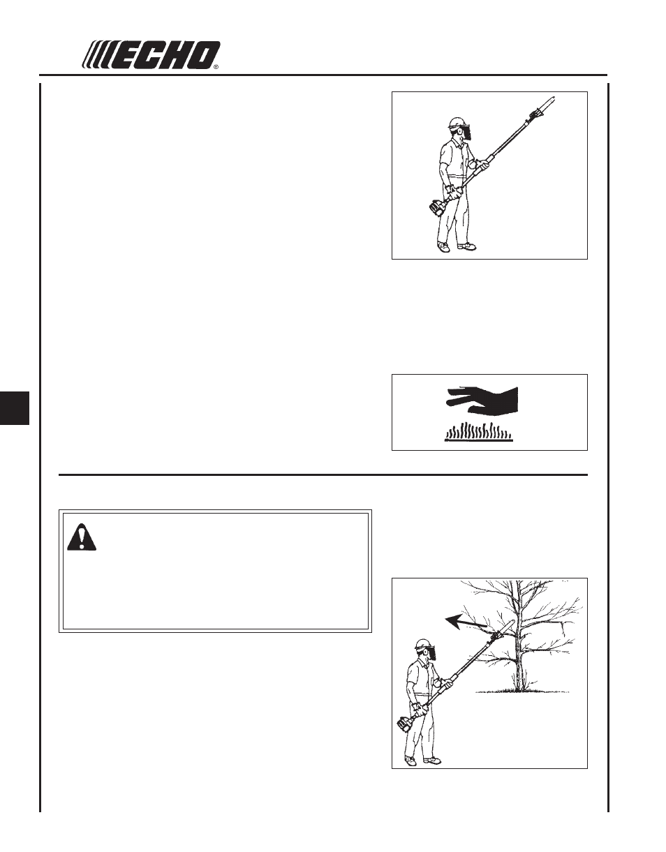 Danger, Kickback | Echo POWER PRUNER 99944200530 User Manual | Page 6 / 20