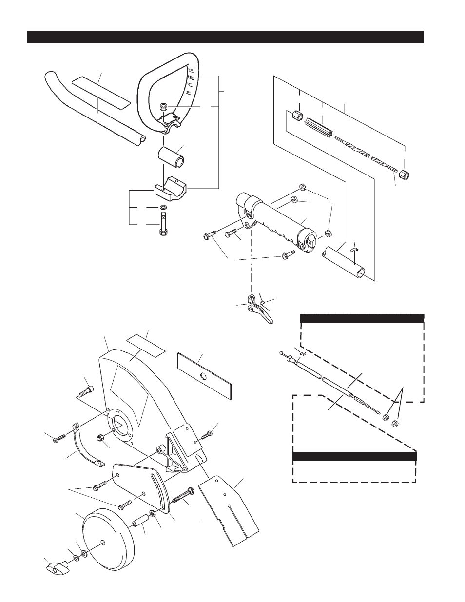 Handle, throttle, drive shaft, blade shield, Serial numbers: all | Echo PE-201 User Manual | Page 20 / 33
