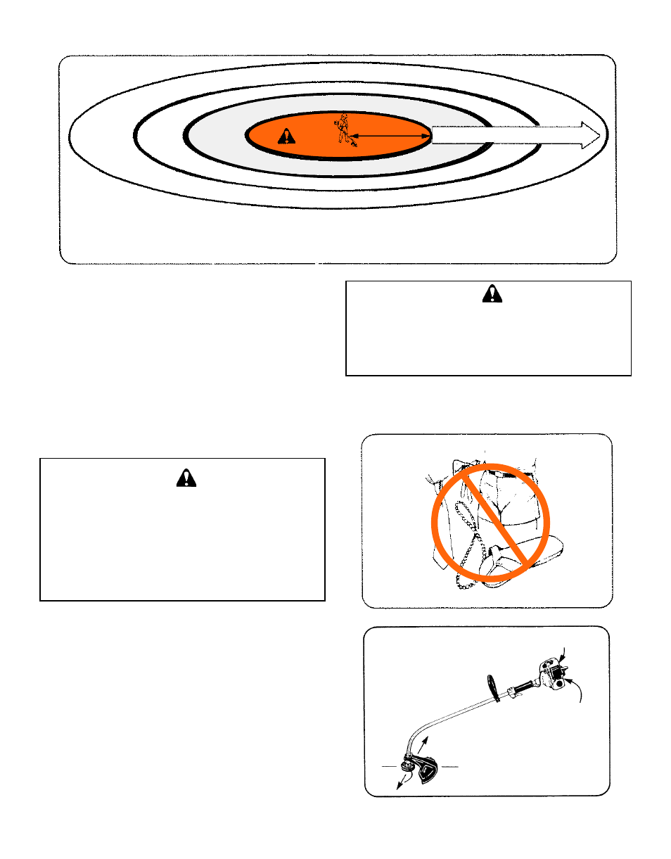 Warning danger | Echo GRASS/WEED TRIMMER BRUSHCUTTER and CLEARING SAW User Manual | Page 11 / 28