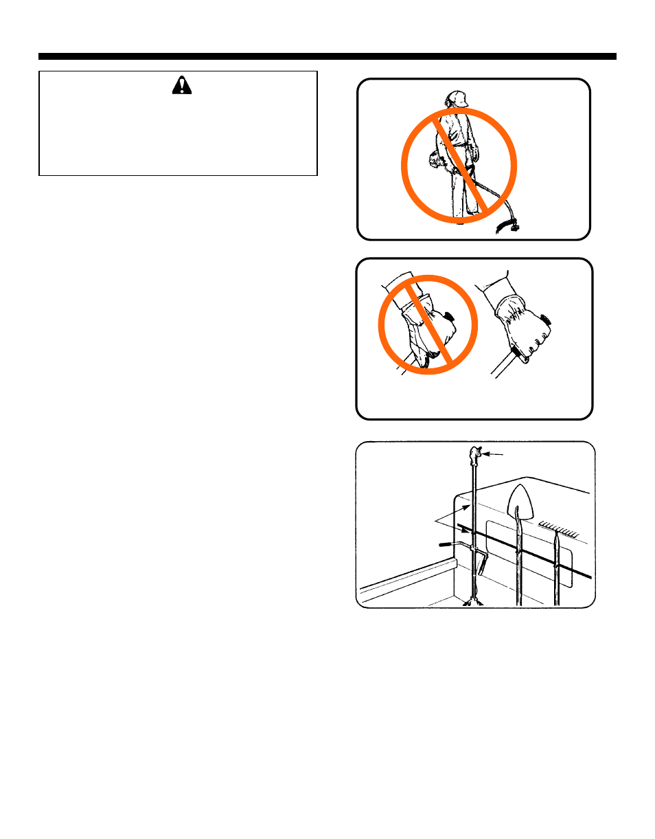 Warning danger | Echo GRASS/WEED TRIMMER BRUSHCUTTER and CLEARING SAW User Manual | Page 15 / 28