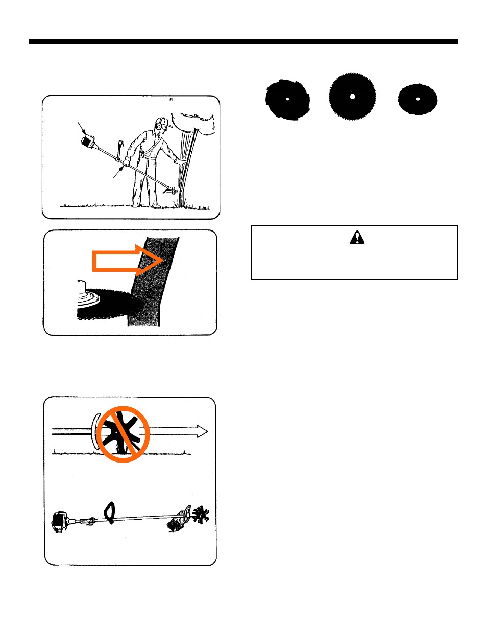 Echo brush blades, Echo cultivator attachments, For srm units only | For straight shaft srm units, Warning danger | Echo GRASS/WEED TRIMMER BRUSHCUTTER and CLEARING SAW User Manual | Page 26 / 28