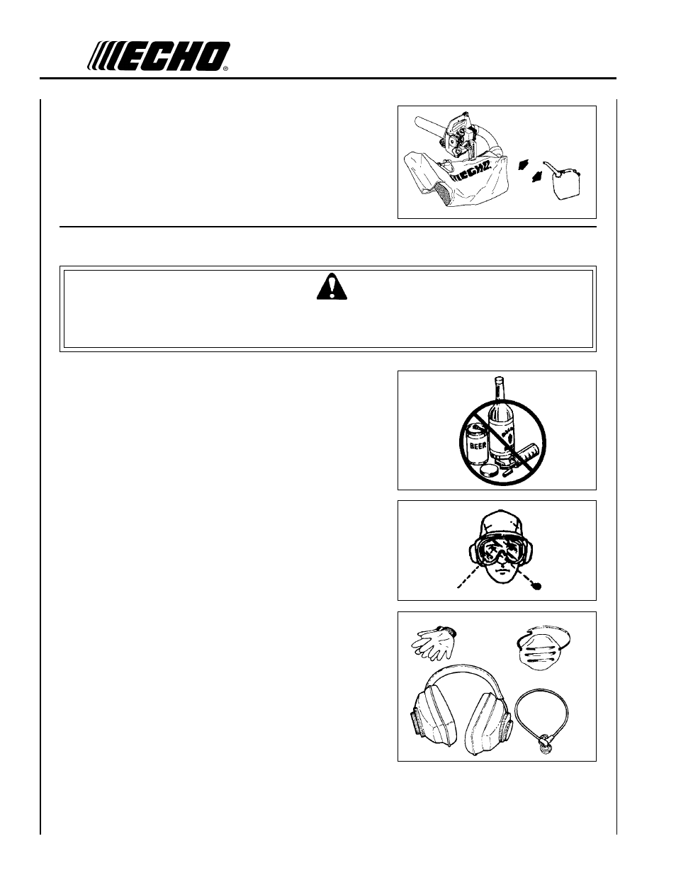 Warning danger | Echo Shred 'N' Vac ES-2100 User Manual | Page 6 / 29