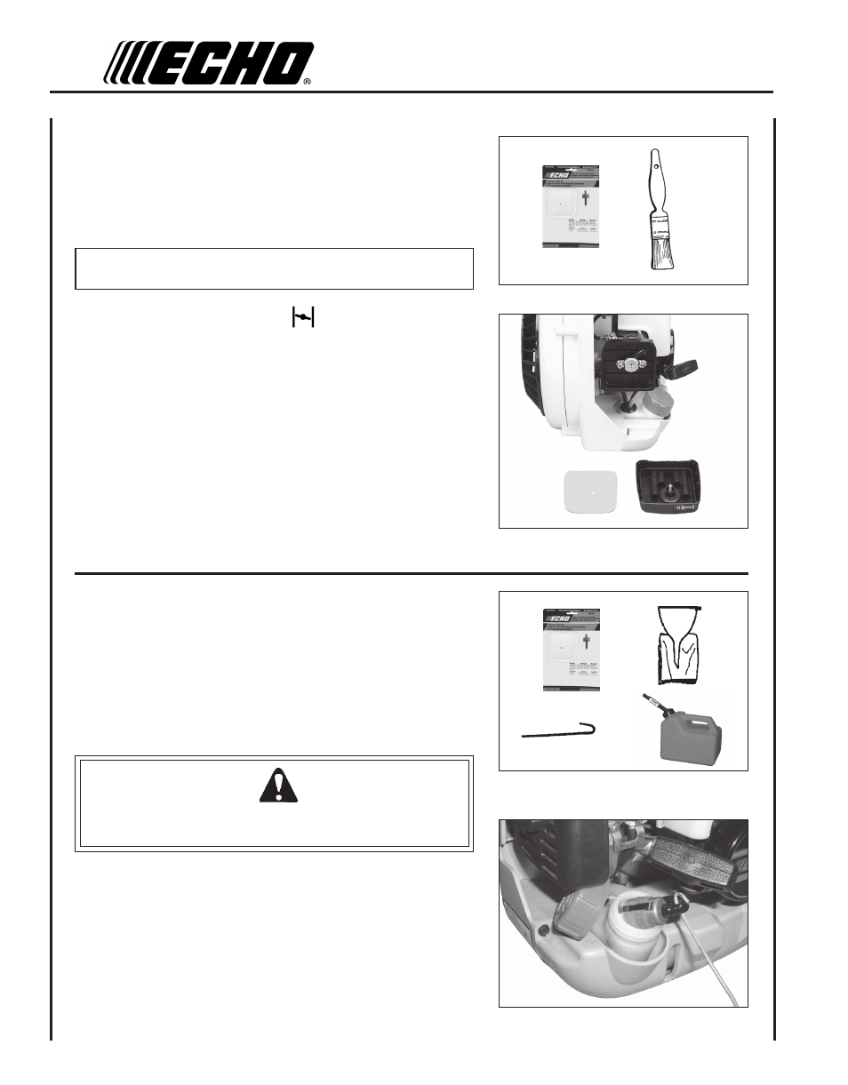 Air filter, Fuel filter, Warning danger | Echo PB-230LN User Manual | Page 14 / 24