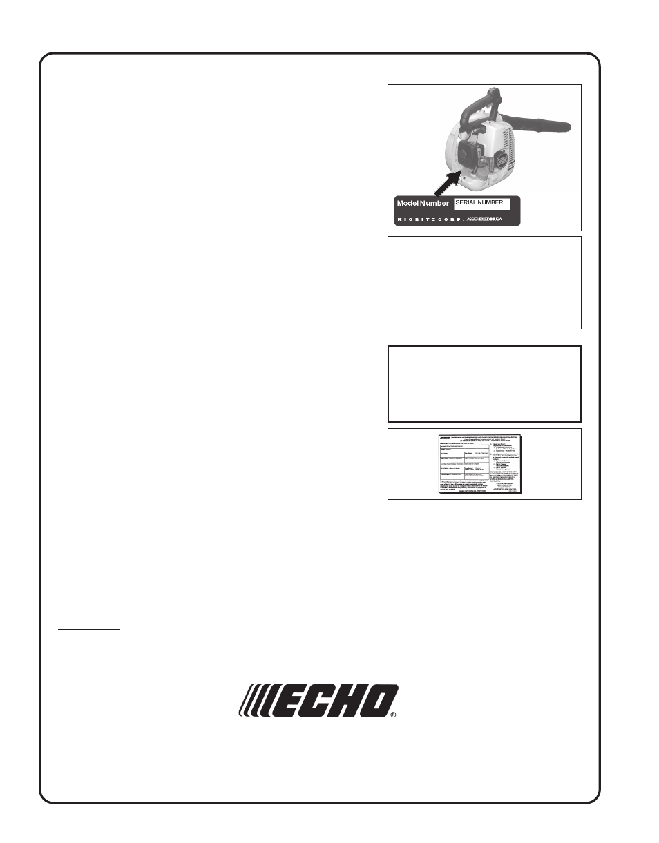 Servicing information | Echo PB-230LN User Manual | Page 24 / 24