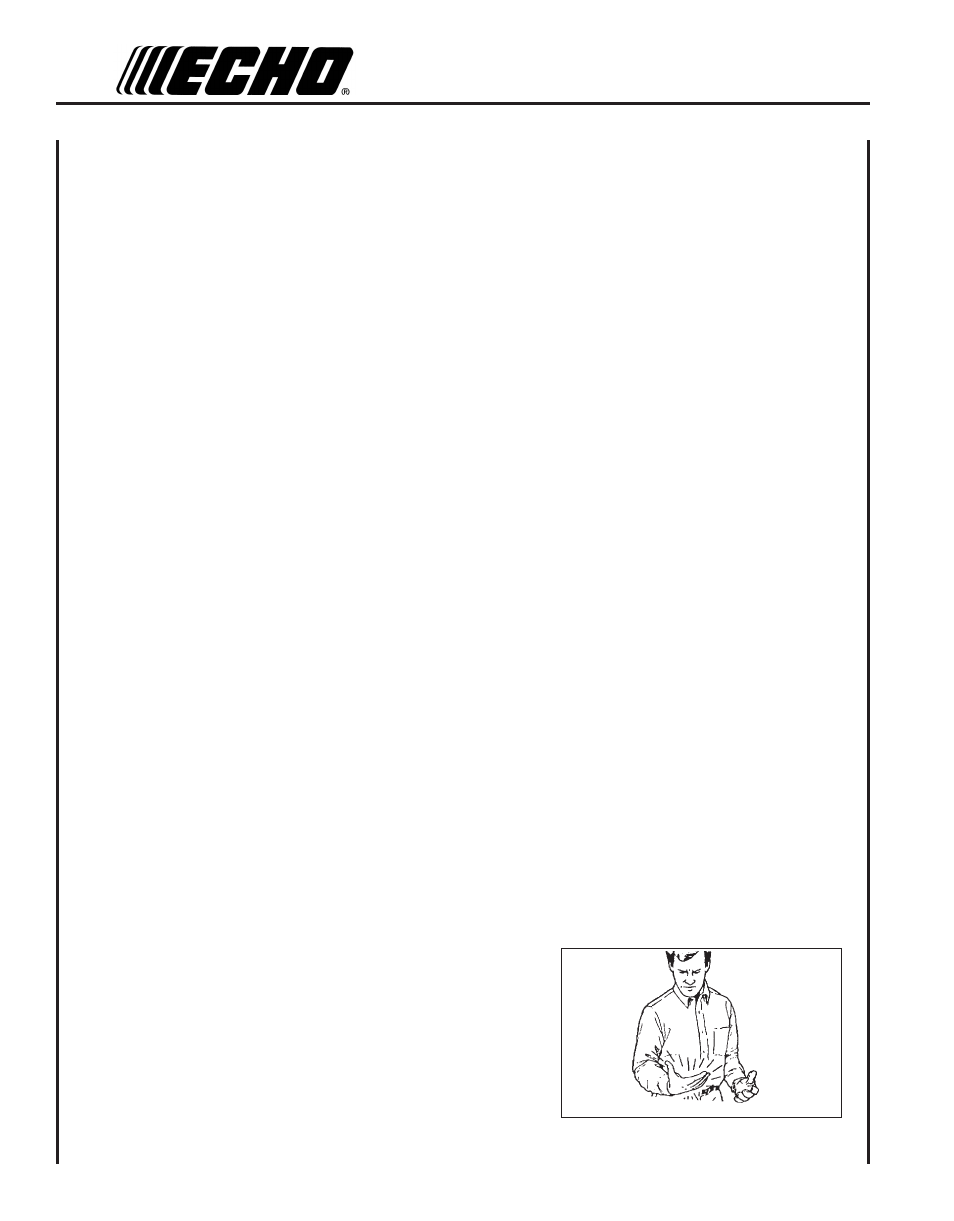 Physical condition, Eye protection, Hand protection | Breathing protection, Hearing protection, Proper clothing, Hot humid weather, Vibration and cold | Echo PB-230LN User Manual | Page 4 / 24