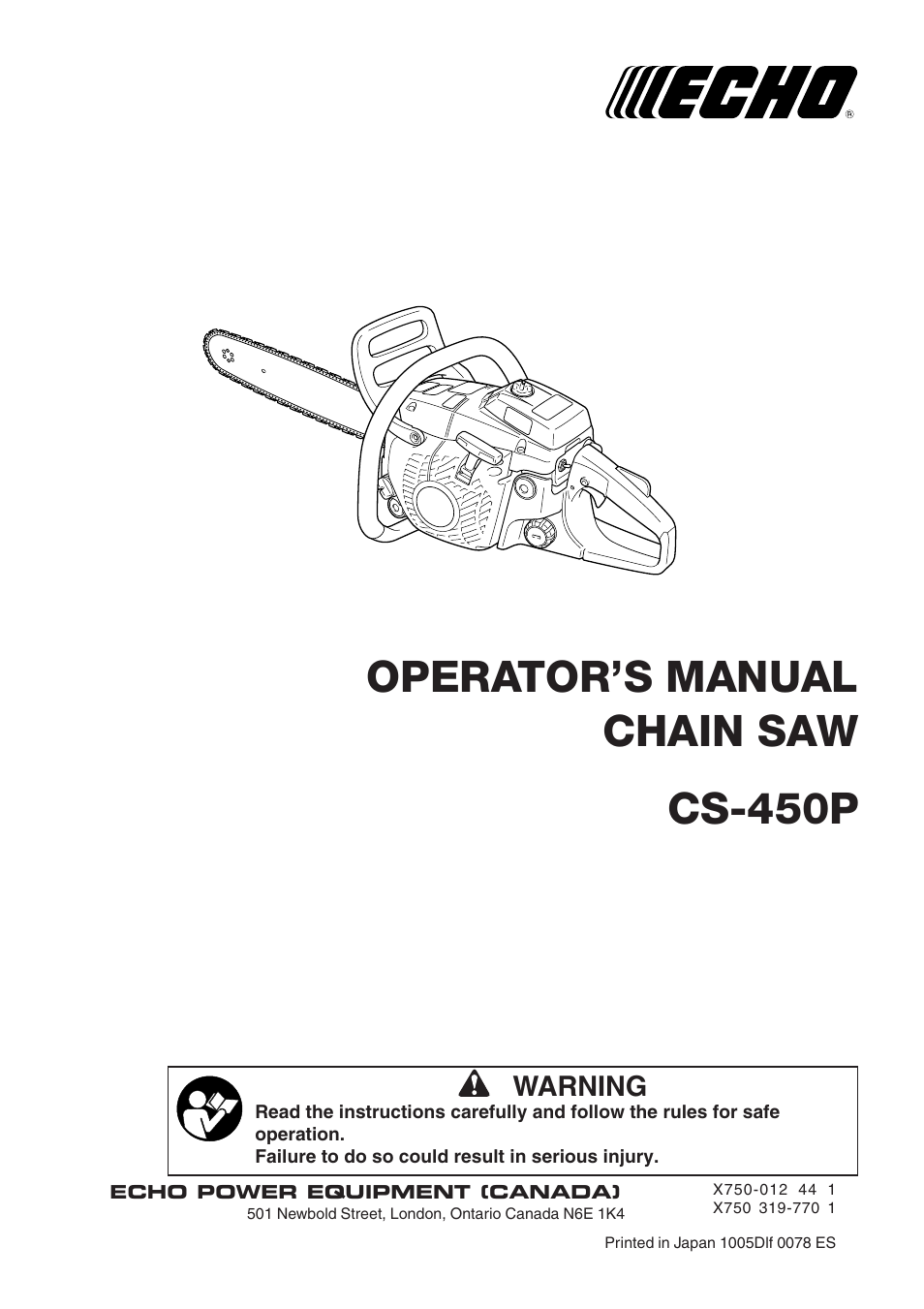 Echo CS-450P User Manual | 34 pages