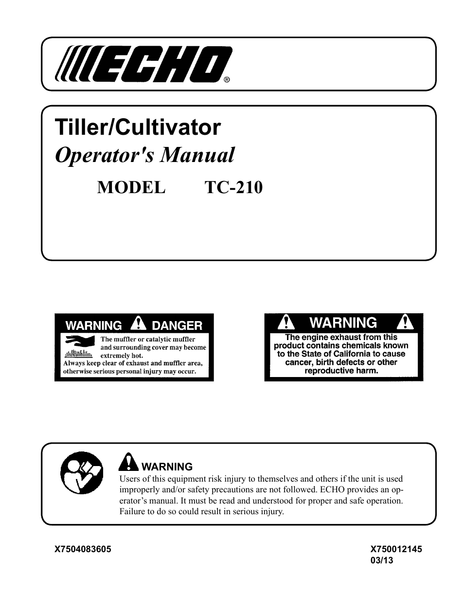Echo TC-210 User Manual | 32 pages