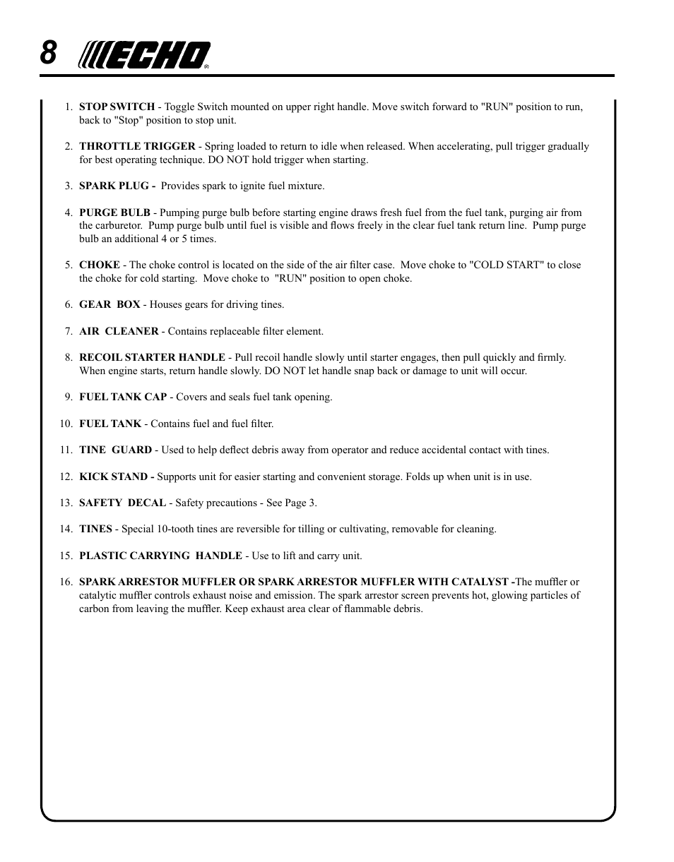 Echo TC-210 User Manual | Page 8 / 32