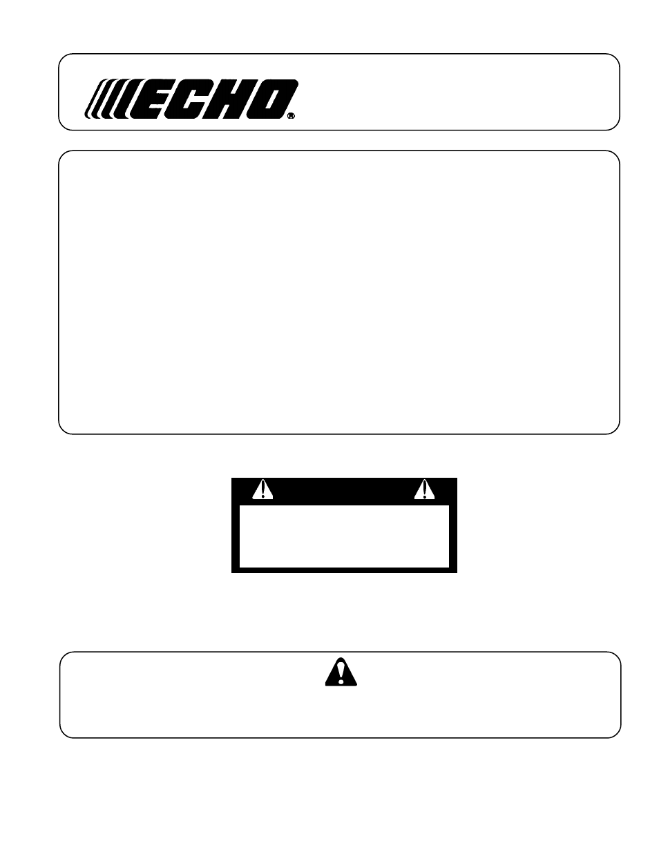 Echo SRM - 2110 User Manual | 36 pages