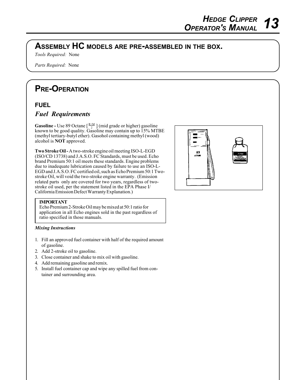 Echo HC-1500 Type 1E User Manual | Page 13 / 32