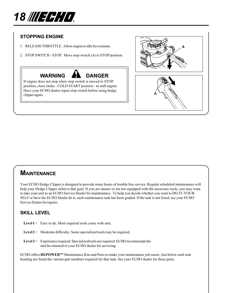Echo HC-1500 Type 1E User Manual | Page 18 / 32