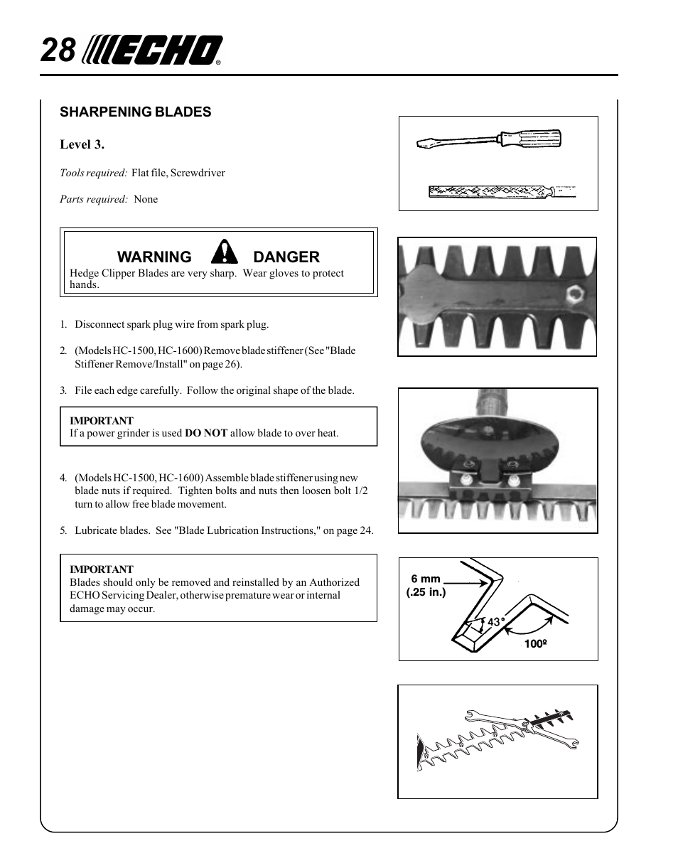 Echo HC-1500 Type 1E User Manual | Page 28 / 32