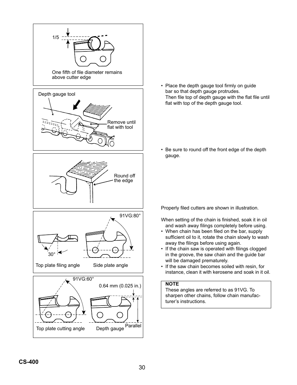 Echo Chain Saw CS-400 User Manual | Page 30 / 36