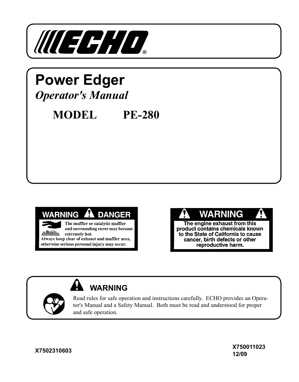 Echo PE-280 User Manual | 32 pages