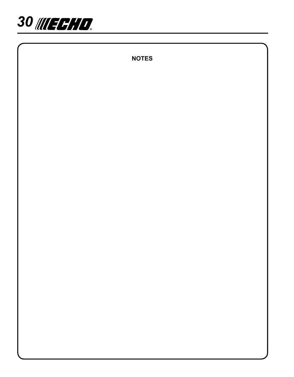 Echo PE-280 User Manual | Page 30 / 32