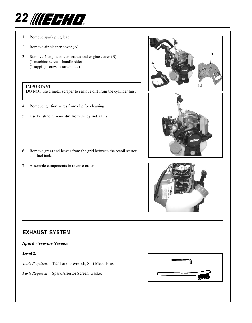 Exhaust system | Echo PPF-225 User Manual | Page 22 / 36