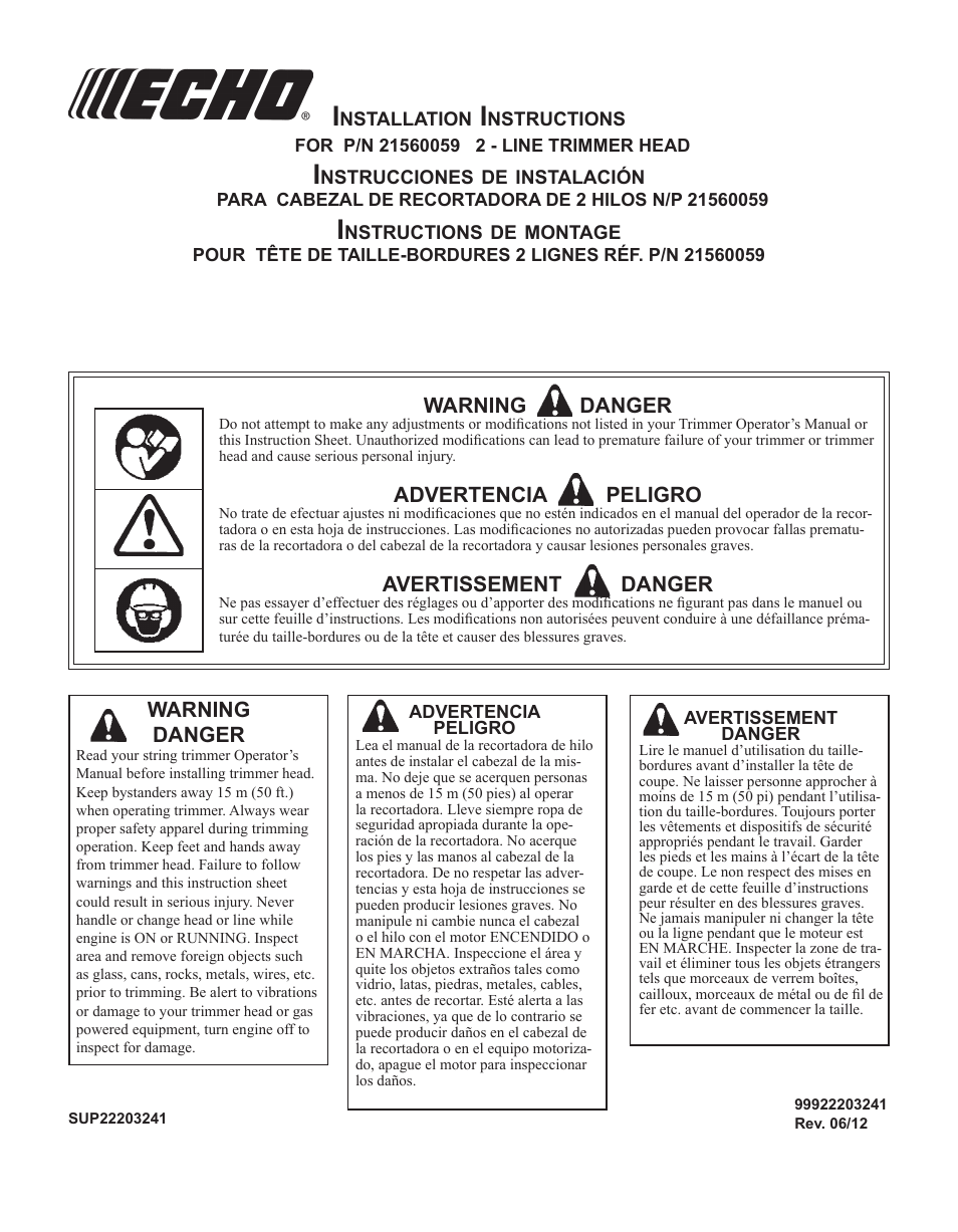 Echo 21560059 2 User Manual | 8 pages