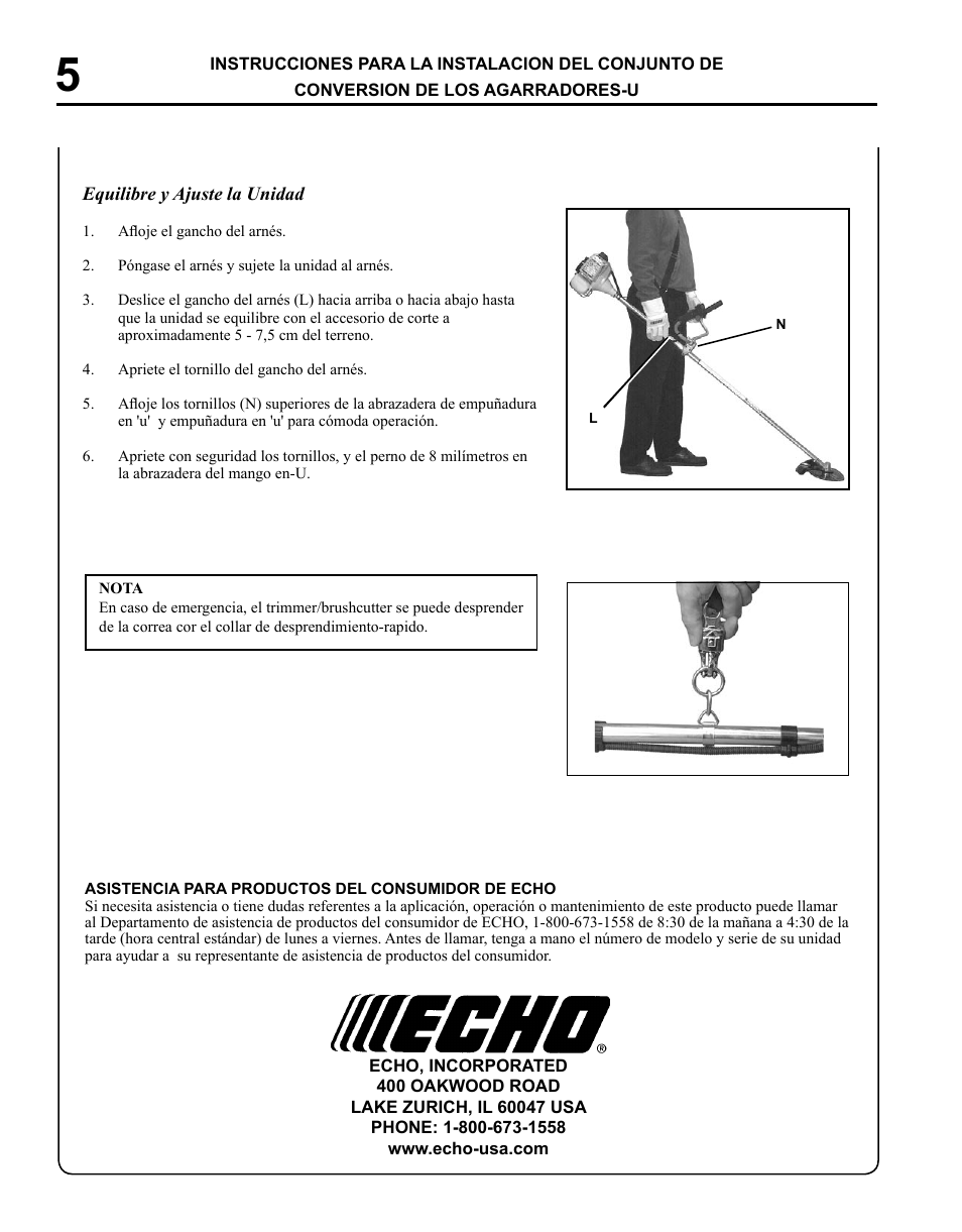 Echo U-HANDLE SRM-280S User Manual | Page 10 / 16