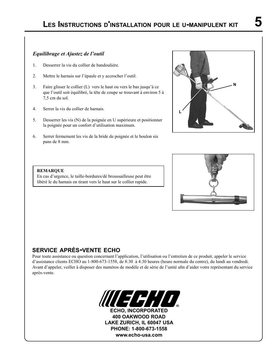 Echo U-HANDLE SRM-280S User Manual | Page 15 / 16