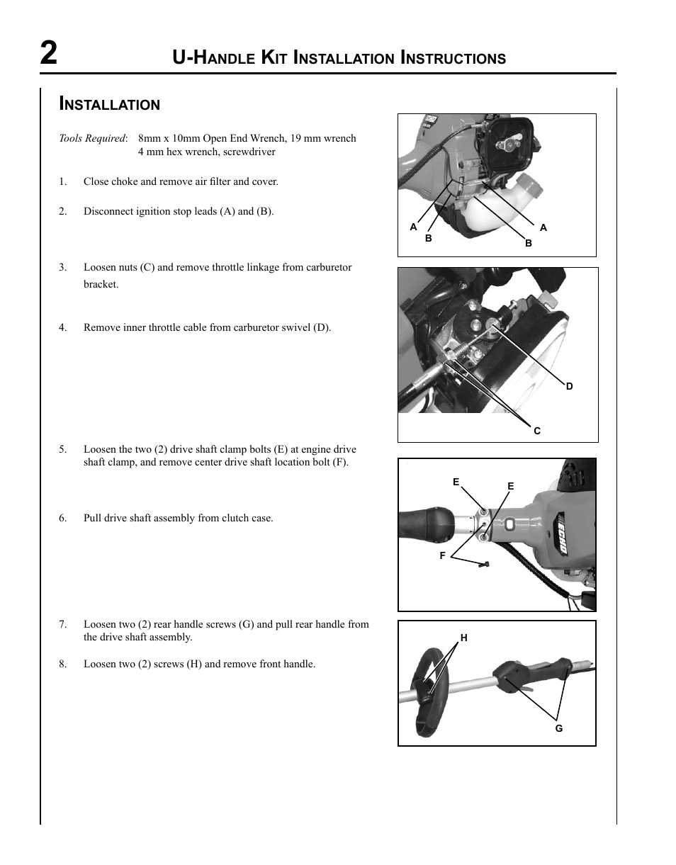 Echo U-HANDLE SRM-280S User Manual | Page 2 / 16
