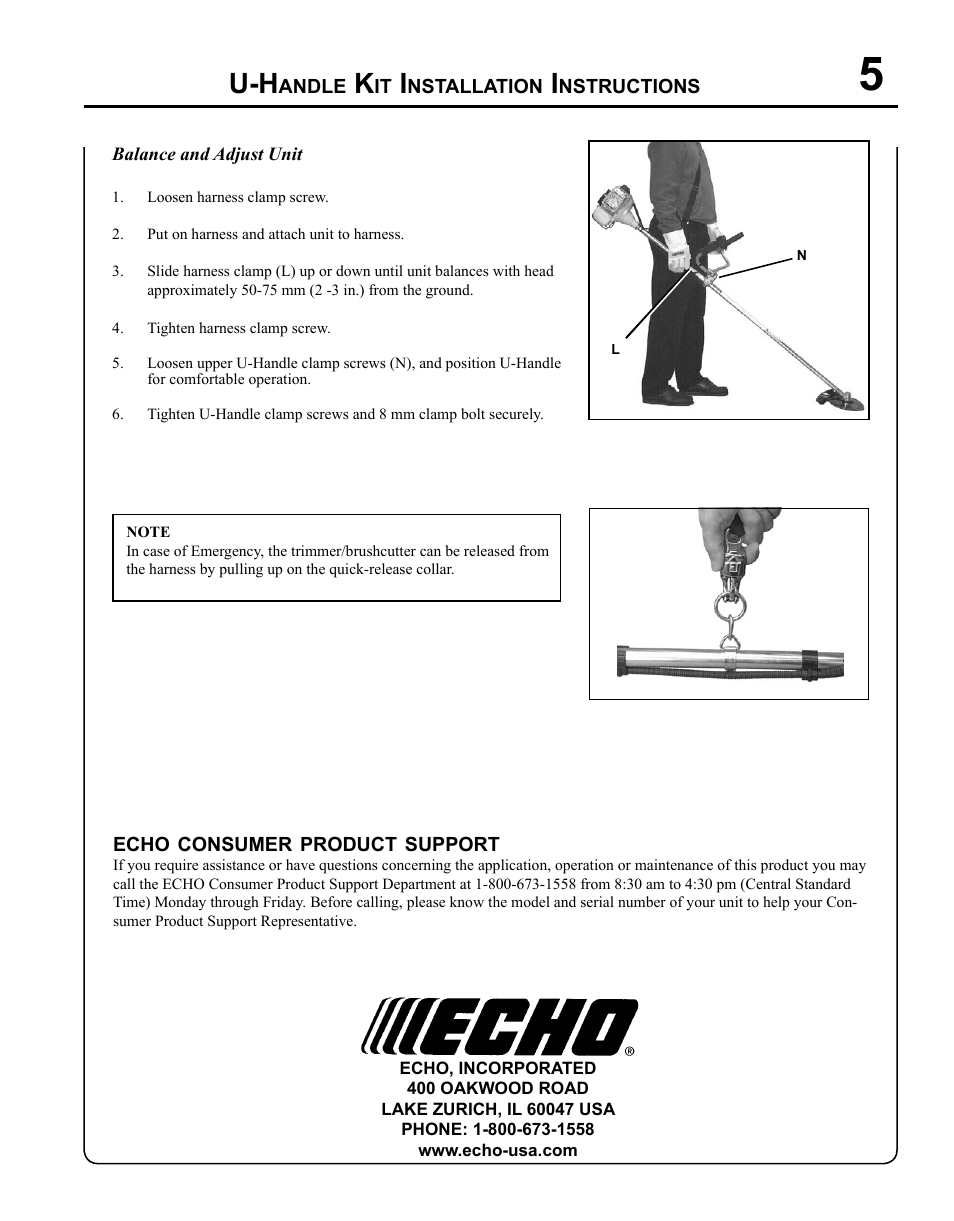 Echo U-HANDLE SRM-280S User Manual | Page 5 / 16