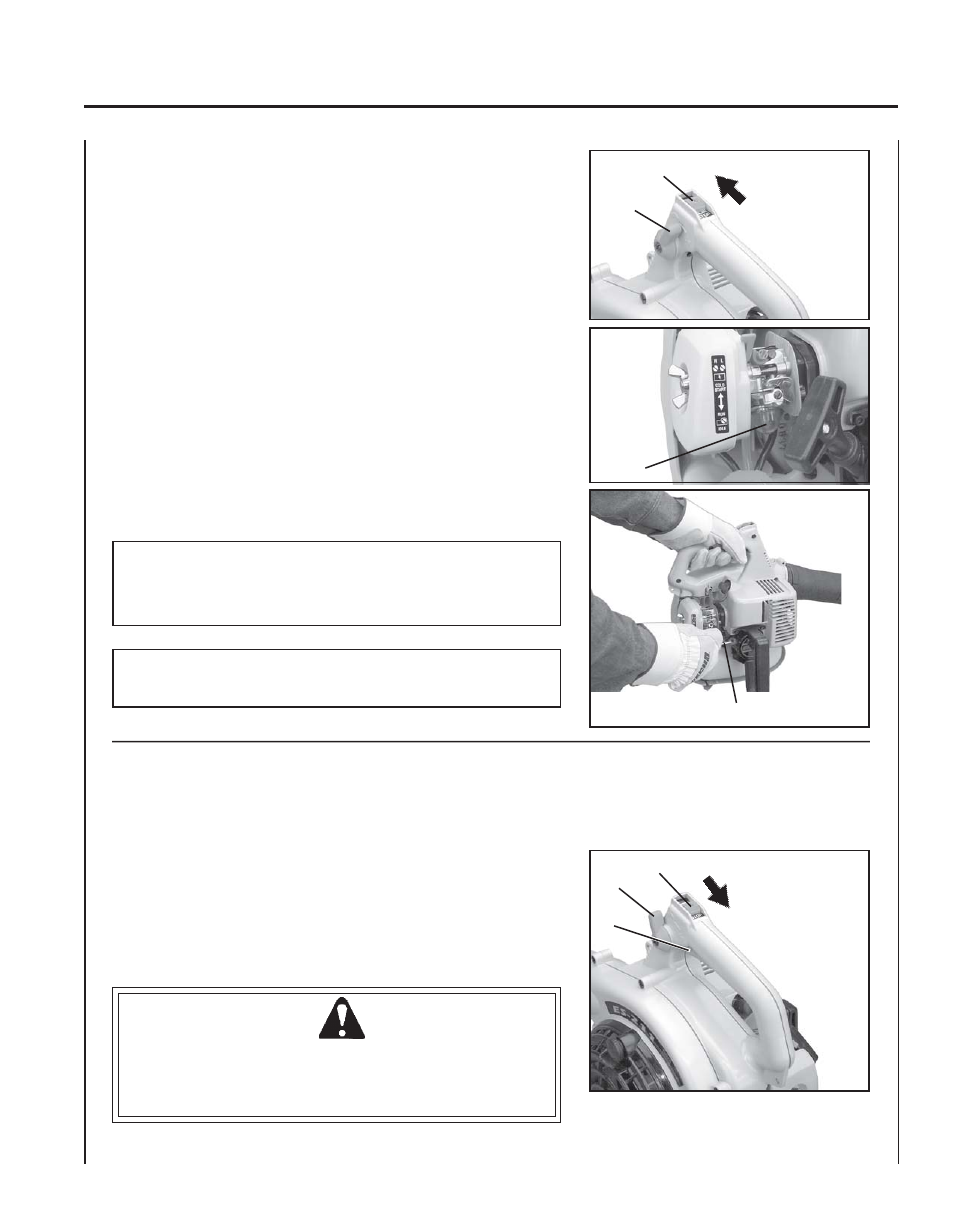 Starting warm engine, Stopping engine, N' v | Echo ES-210 User Manual | Page 13 / 24