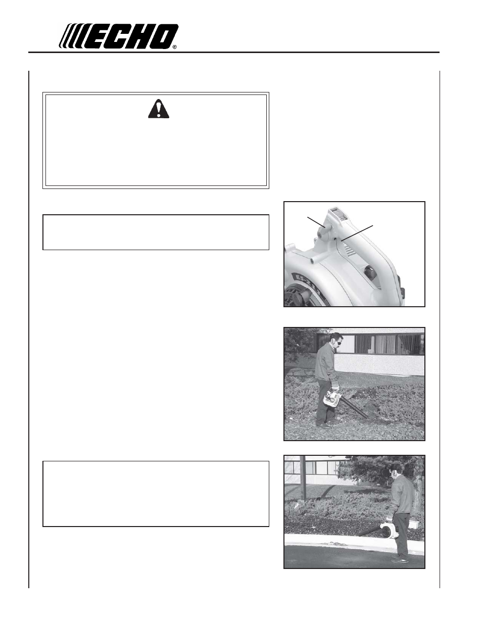 Blower operation | Echo ES-210 User Manual | Page 14 / 24