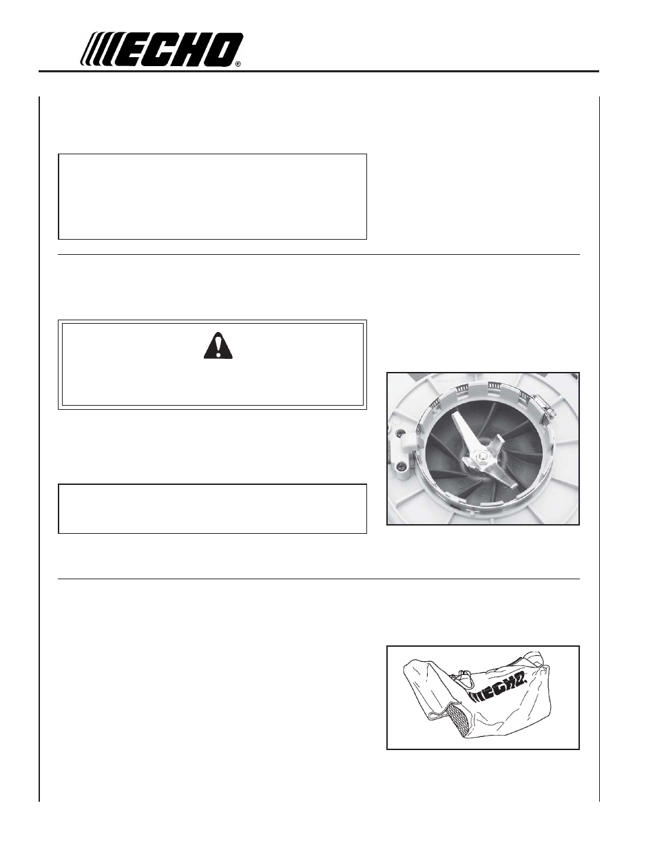 Shredder blade, Debris bag | Echo ES-210 User Manual | Page 20 / 24