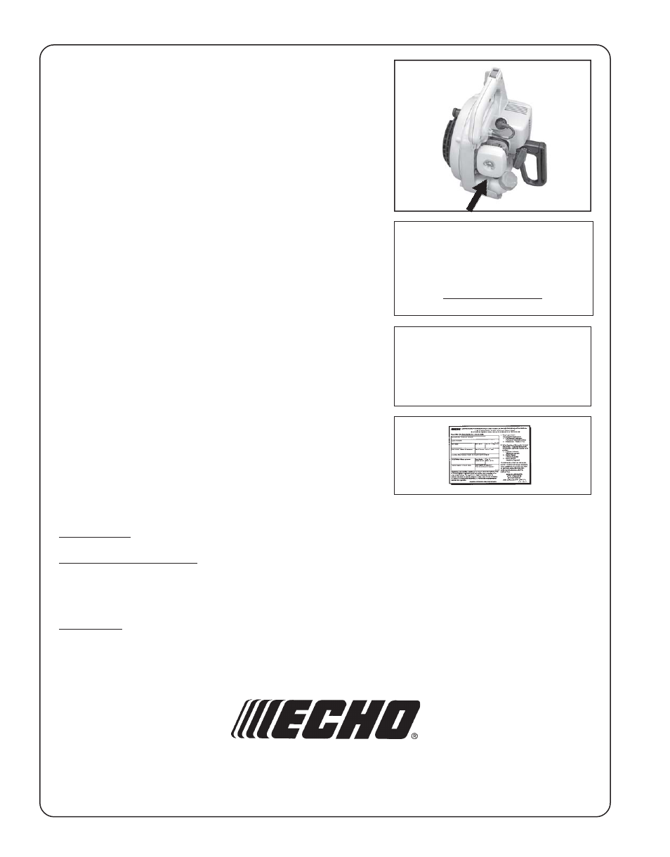 Servicing information | Echo ES-210 User Manual | Page 24 / 24