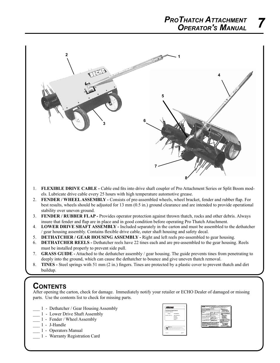 Description | Echo PROTHATCH 99944200563 User Manual | Page 7 / 20