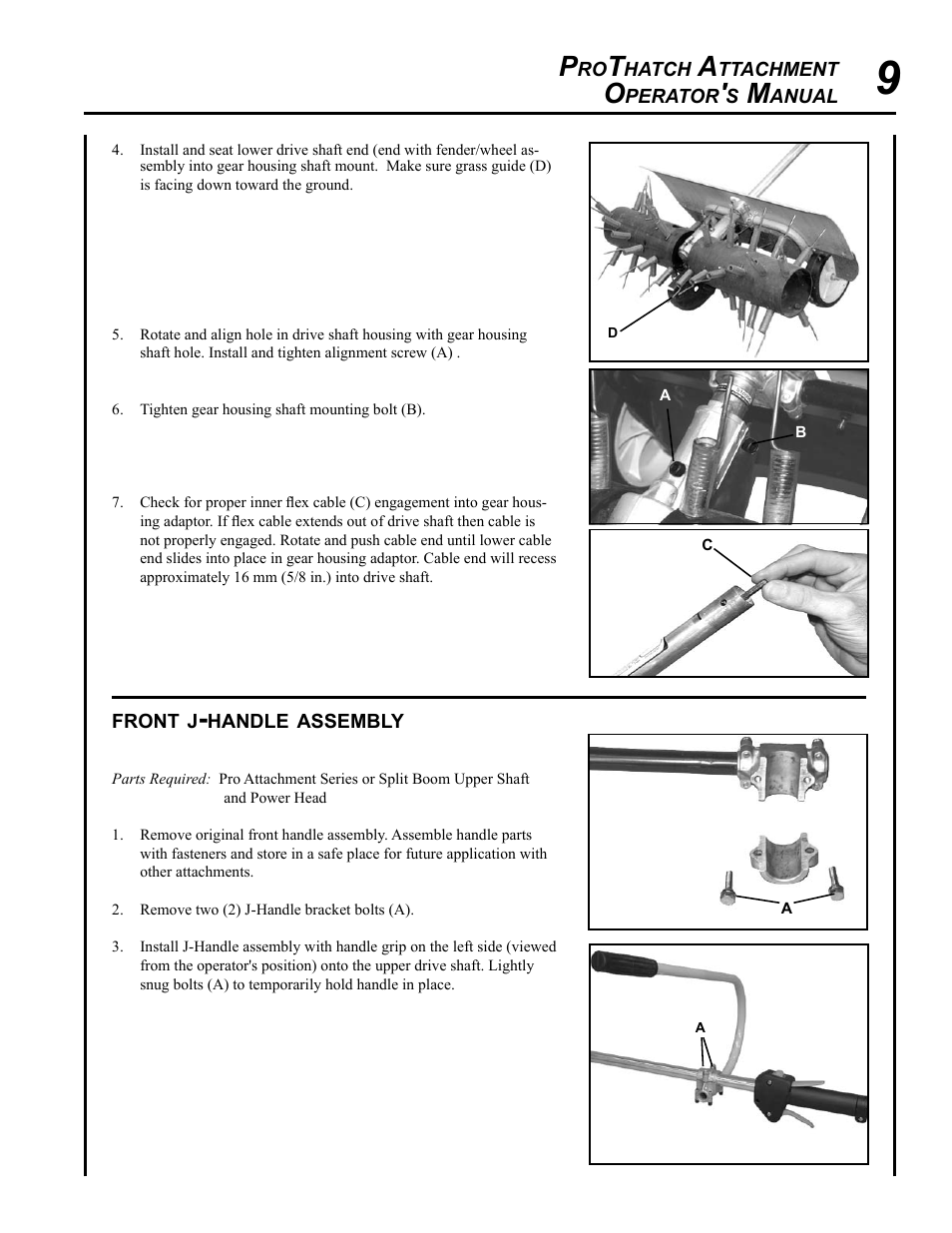 Front j-handle assembly | Echo PROTHATCH 99944200563 User Manual | Page 9 / 20