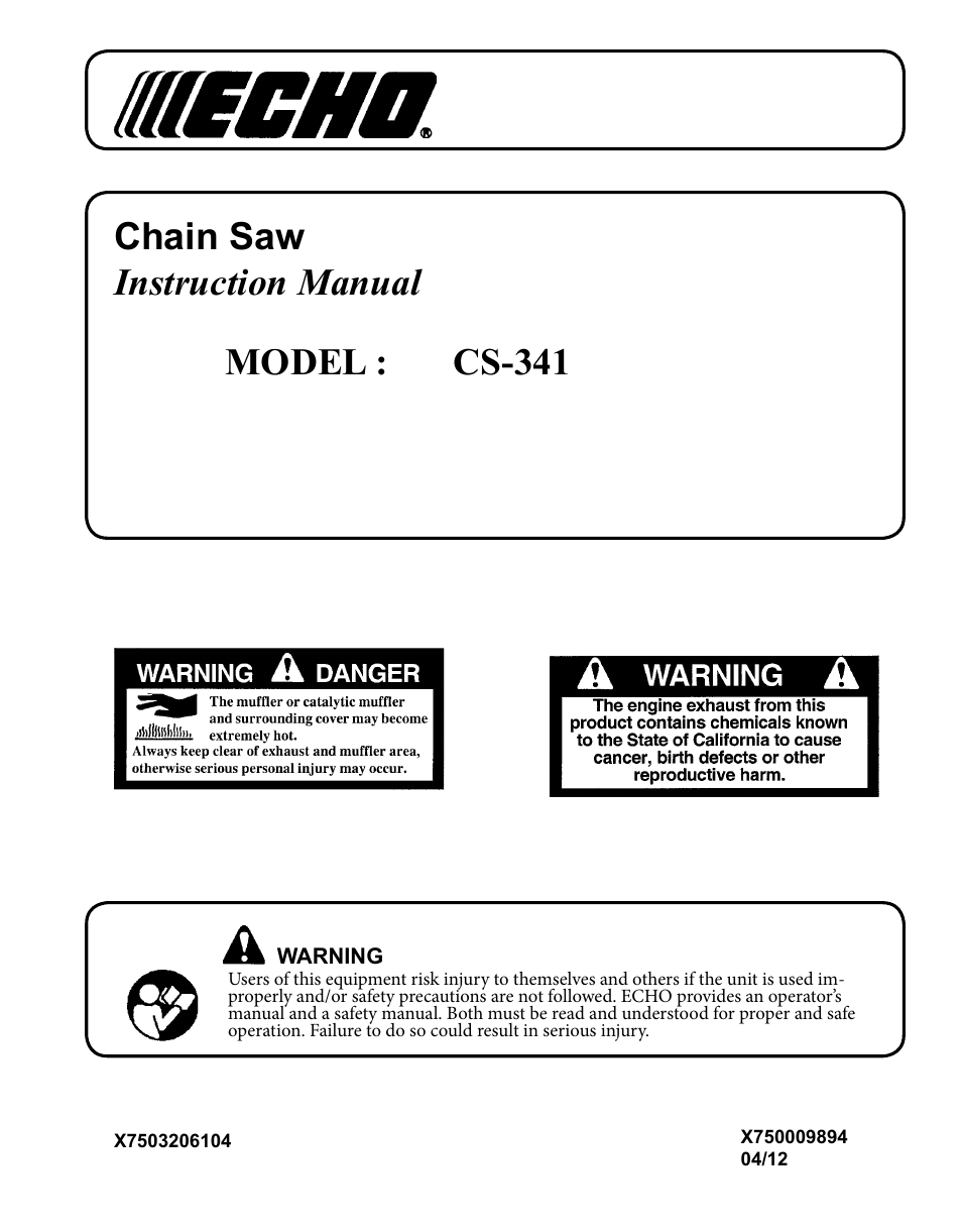 Echo CS-341 User Manual | 32 pages