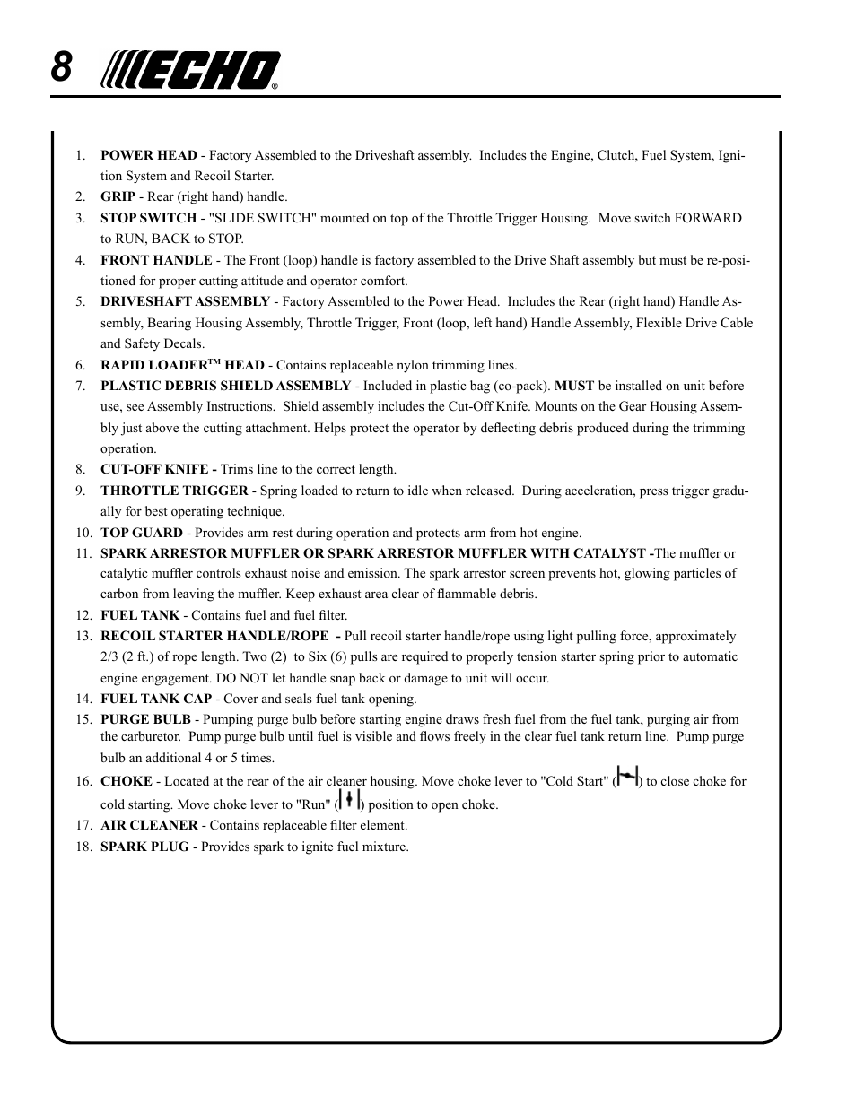 Echo GT-225i User Manual | Page 8 / 28