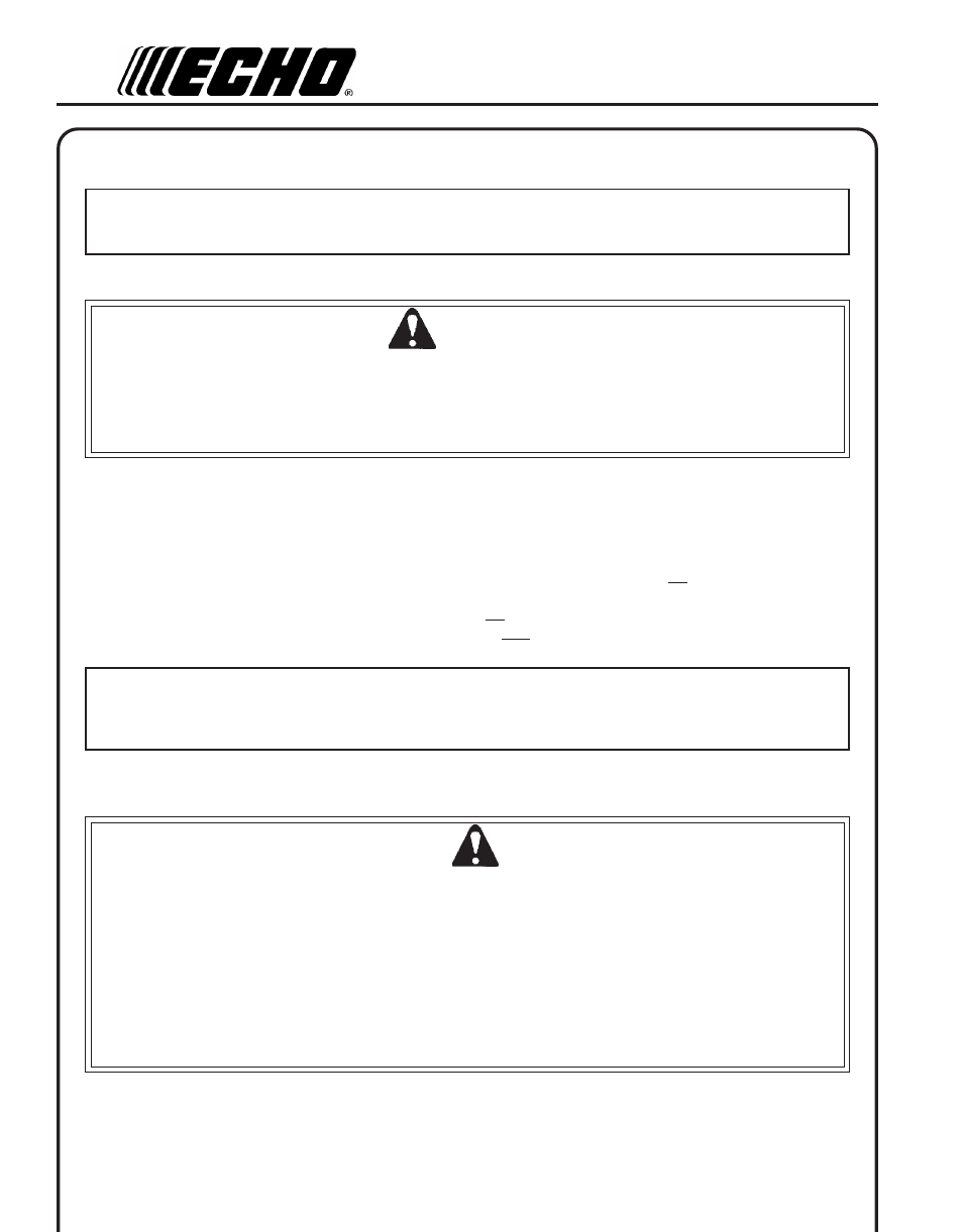 Operation, Fuel, Warning | Fuel requirements, Handling fuel warning danger | Echo PB-610 User Manual | Page 10 / 24