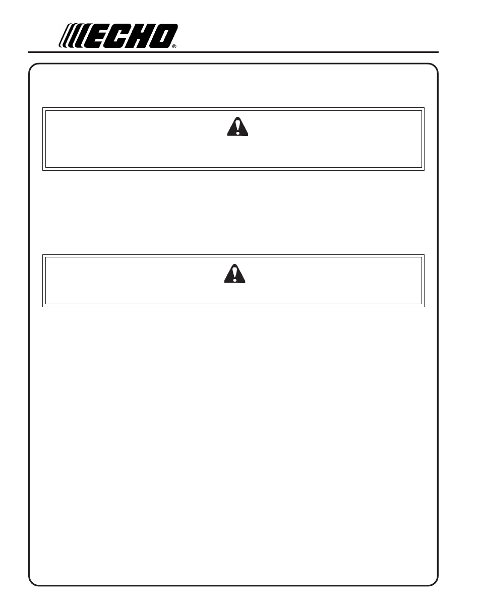 Storage, Warning danger, Long term storage (over 30 days) | Echo PB-610 User Manual | Page 22 / 24