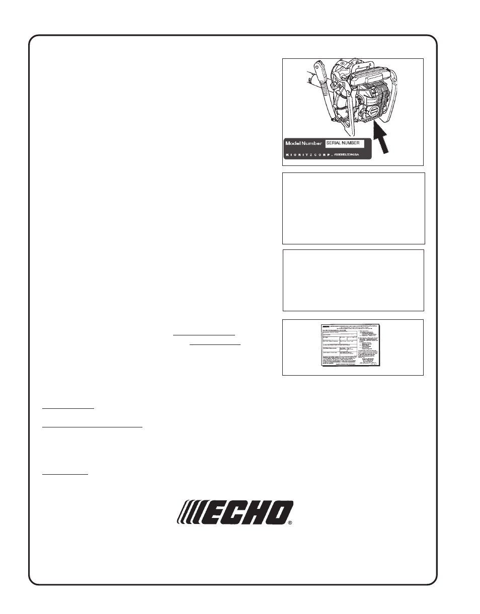 Servicing information | Echo PB-610 User Manual | Page 24 / 24