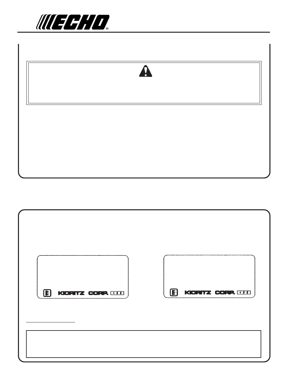 Warning danger, Epa phase 2 / c.a.r.b. tier iii, Equipment | Check, Mission, Ontrol | Echo PB-610 User Manual | Page 6 / 24